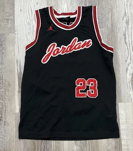 Vintage Jordan #23 Jersey Black Red  Size Medium 10/12 - Picture 1 of 8