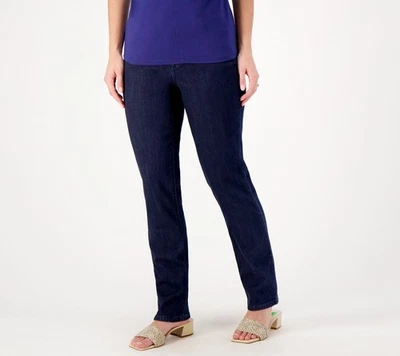 Pantalones de mezclilla elásticos regulares para mujer Susan Graver talla grande 24 negros A553152 Foto 1 de 4