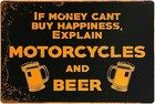 Motorcycles & Beer Tin Sign (Indian Victory Honda Harley Kawasaki Suzuki) W10409