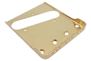 Vintage Tele Bridge Plate w/ cut sides - Half Satin Gold - no saddles - Picture 1 of 2