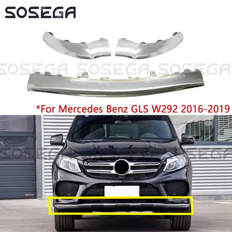 Parachoques delantero moldeado labio moldura cromo para Mercedes Benz W292 GLE350 550 2016-2019 Foto 1 de 4