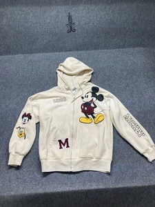Disney Mickey Mouse Hoodie Women’s Size Medium White Full Zip Embroidered - Picture 1 of 12