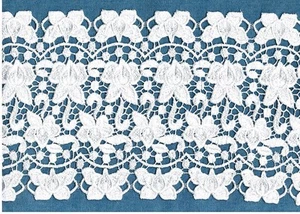 Venise Lace Bridal Trim Satin Heavy stitch Butterfly Girl  Rayon 8"X60" #E100 - Picture 1 of 2