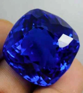 Blue Tanzania Of Tanzanite Certified Cushion Cut 93.15 Ct Natural Loose Gemstone - Picture 1 of 4