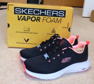 Ladies Skechers Vapour Foam Lightweight Trainers UK Size 6 Black / Pink / White - Picture 1 of 15