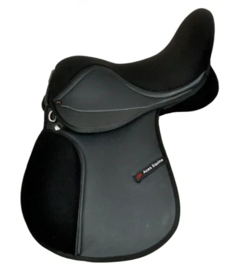 ACES EQUINE Kunstleder Allzweck Pferdesattel breite Passform Größe 17 Antirutsch Sitz
