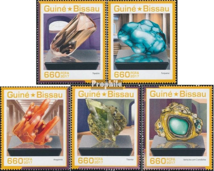 Stamps Guinea-Bissau 2017 Mi 9332-9336 (complete. issue) MNH 2017 Minerals - image 1 of 1