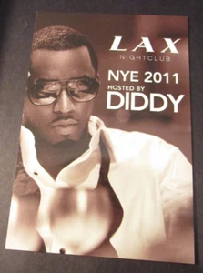 2011 NYE P. Diddy Party LAX Nightclub Promo Flyer Card 6x4" Las Vegas Puff Daddy - Picture 1 of 2