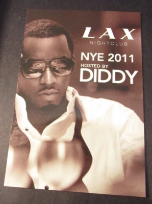 2011 NYE P. Diddy Party LAX Nightclub Promo Flyer Card 6x4" Las Vegas Puff Daddy - Image 1 of 2