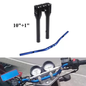Club Style 10"+1" Handlebar Riser Blue Handlebar For Harley Softail Custom FXSTC - Picture 1 of 6