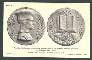 Ca 1910 PPC Lead Medal Pier Candido Decembrio Humanist & Secretary Of  See Info - Picture 1 of 1