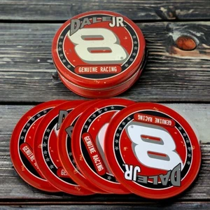 Juego de 5 montañas rusas de hojalata Dale Earnhardt Jr. 8 rojas con fondo de corcho de hojalata de almacenamiento - Imagen 1 de 16