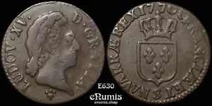 FRANCE, Louis XV, 1/2 Sol 1770 S, Reims, VF+ - Picture 1 of 4