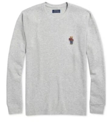 Polo RALPH LAUREN Мужская рубашка поло медведь вафли трикотажа тепловой длинным рукавом L/XL/XXL - Изображение 1 из 4