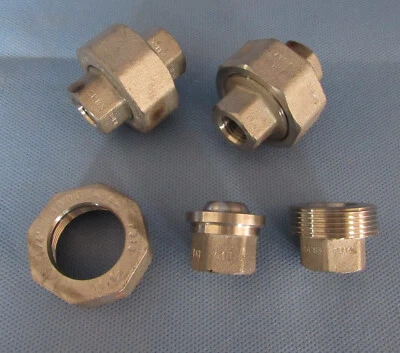 (3) 1/4" 316 Stainless Steel Class 3000 Threaded Union FNPT x FNPT Pipe Fitting - Image 1 of 4