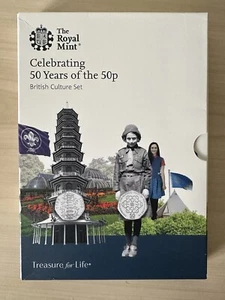 Royal Mint Celebrating 50 years of the 50p British Culture Set 2019 Error Pack - Bild 1 von 12