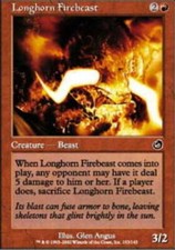 1x Longhorn Firebeast NM, English MTG Torment