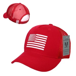 USA US American Rubber Flag Mesh Trucker Military Snapback Baseball Hat Cap - Picture 1 of 17
