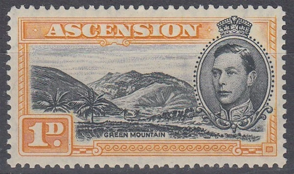 ASCENSION 1940 KGVI 1d. BLACK & YELLOW ORANGE LHM (ID:735/D30370) - Image 1 of 1