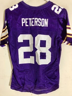 Reebok Women's NFL Jersey Minnesota Vikings Peterson Purple Purple Collar sz L - Image 1 of 2