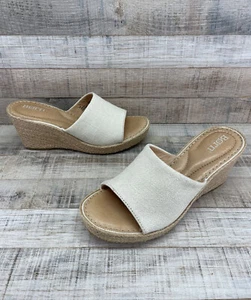 Sandalias para mujer Born Tela Superior Cuero Revestimiento Yute Cuña Tacón Alto Talla 7 - Imagen 1 de 8