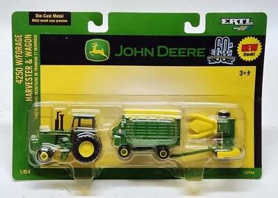 John Deere 4250 Tractor W/ Forage Harvester Chopper & Wagon By Ertl 1/64 Scale - Image 1 of 4
