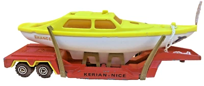 Majorette Scania Boat 1 to 60 Vintage Transporter Trailer Euro Diecast Gift - Image 1 of 4