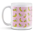 White Ceramic Mug - Pink Banana Pattern Fruit Tropical #46053