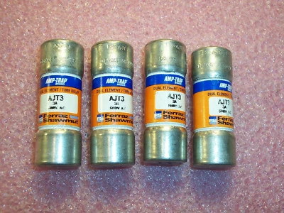 CANTIDAD (5) 3A 600Vac AMPTRAP TIME DELAY FUSIBLES AJT3 FERRAZ SHAWMUT USADO Foto 1 de 2