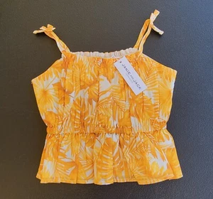 Janie and Jack gelbe geblümte Sommerbluse Größe 6 neu mit Etikett - Bild 1 von 8