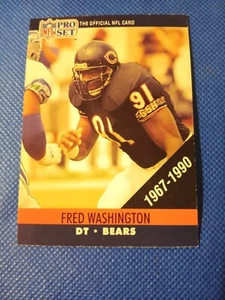 1990 FRED WASHINGTON PRO SET SPECIAL COLLECTION NFL ROOKIE CARD RC RIP BEARS - Picture 1 of 3