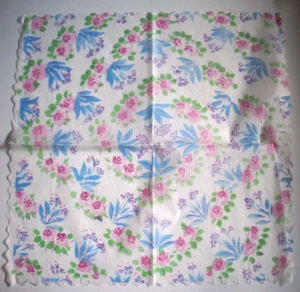 SANKYO? 19 floral pink purple flowers on white vintage paper Japanese napkins - Picture 1 of 3