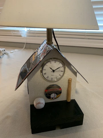 Pittsburgh Pirates Decorative Lamp With Clock And Built-in Coin Bank Cover