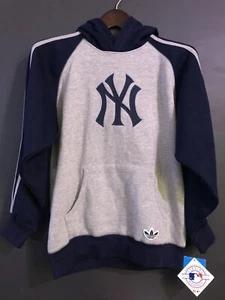 Adidas Originals New York Yankees Drawstring Hoodie Sweatshirt Boys Size L - Picture 1 of 6