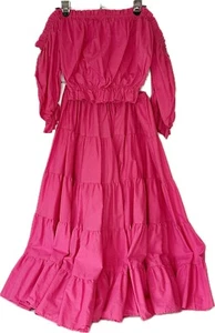 Womens Two Piece Pink Renaissance Dancer Princess Dress Large Halloween Costume - Picture 1 of 5