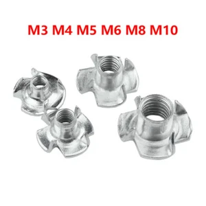 M3 M4 M5 M6 M8 M10 Einschlagmuttern Captive T-Muttern DIN 1624 - 4 Krallen verz - Picture 1 of 8
