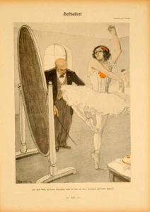 SIMPLICISSIMUS 1913 BY KAINER HOLFBALLETT ON LINEN ORIGINAL - Picture 1 of 1