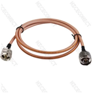 2 Meters UHF PL259 Plug Male to N Type Plug Male Straight RG142 Coaxial Cable - Picture 1 of 3