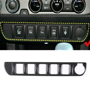 Carbon Fiber Central Control Switch Button Cover Trim For Toyo*ta Tacoma 2016-20 - Picture 1 of 5
