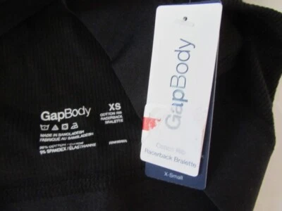 Новый с Ярлыками GapBody размер XS, S, M хлопок ребро логотип спортивная спина бюстгальтер черный! - Изображение 1 из 4