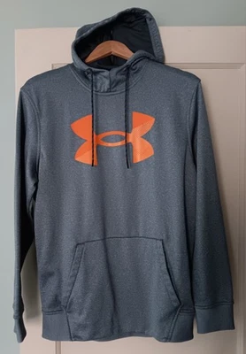 Sudadera con Capucha Under Armour Gris Con Logo Naranja Nueva Talla M Foto 1 de 4