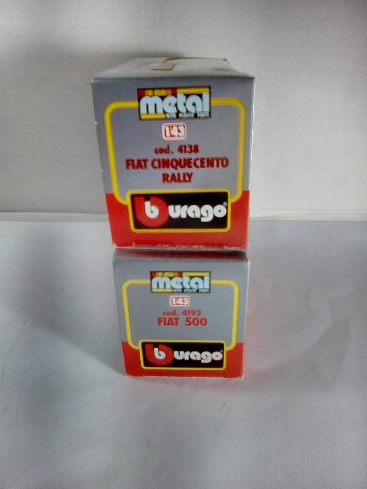 Burago Fiat Cinquecento 1/43 Due Modellini completi di Scatole  - Immagine 1 di 2