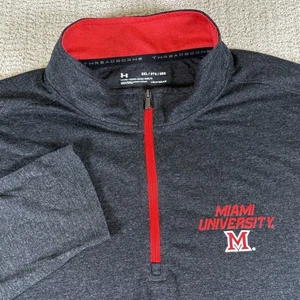 Under Armour Men’s 3XL Miami Ohio RedHawks Gray 1/4 Zip Lightweight Pullover - Picture 1 of 5