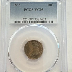 1833 CAPPED BUST DIME PCGS VG 08 - Picture 1 of 6
