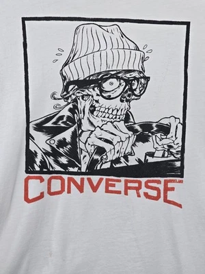 Camiseta Converse Blanca con Calavera Conducción - Tiene Gorro y Gafas Talla XXL Foto 1 de 4