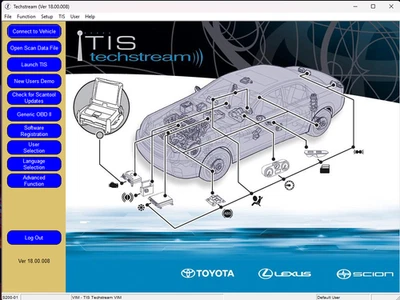 Toyota OTC Auto Scanner TIS Techstream 18.00.008 For MINI-VCI J2534 OBD2 Interfa - Image 1 of 3