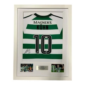 Nicolas-Gerrit Kuhn signed shirt FRAMED PHOTO PROOF AFTAL JERSEY CELTIC RARE - Picture 1 of 4