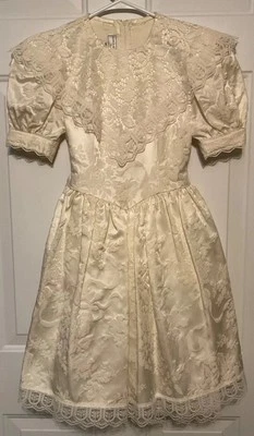 VINTAGE GUNNE SAX BY JESSICA MCCLINTOCK 80s VICTORIAN LACE EASTER DRESS GIRLS 10 - Image 1 of 4