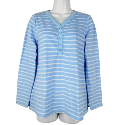 Top de pijama Croft Barrow para mujer S azul blanco a rayas piel sintética visón microvellón Foto 1 de 4