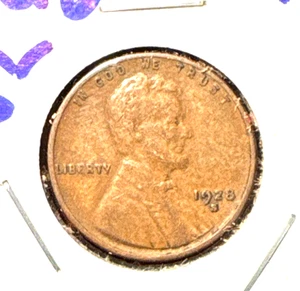 1928-S lincoln wheat cent XF - Picture 1 of 2